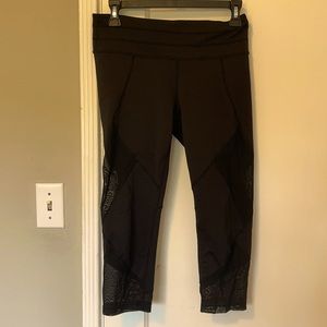 Black Athleta Leggings - cropped + sheer design